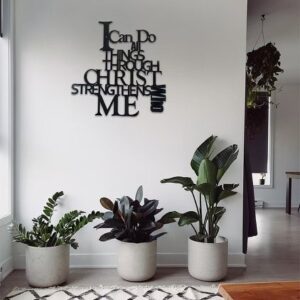 I Can Do All Things Through Christ Metal Wall Sign Christian Decor In & Outdoor - Image 3