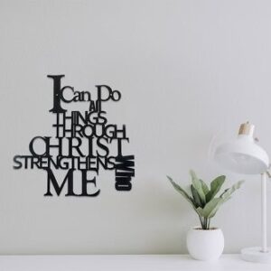 I Can Do All Things Through Christ Metal Wall Sign Christian Decor In & Outdoor - Image 4