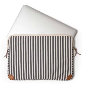 Business & Pleasure Co. THE LAPTOP SLEEVE – Lauren's Navy Stripe 16" - Image 3