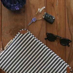Business & Pleasure Co. THE LAPTOP SLEEVE – Lauren's Navy Stripe 16" - Image 6