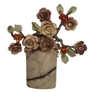 Beyond Joy Natural Stone Flower Brooch Pendant Grey Green Purple Handmade New