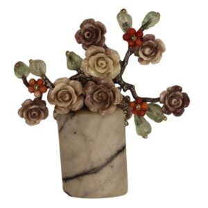 Beyond Joy Natural Stone Flower Brooch Pendant Grey Green Purple Handmade New - Image 3