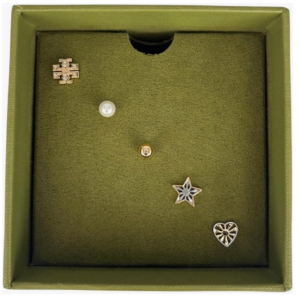 Tory Burch Stud Earring Set: Gold, Silver, and Pearl - Image 3