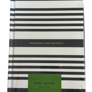 KATE SPADE "OCCASIONS AND CONTACTS" ADDRESS BOOK - Black Stripes -NEW/SEALED