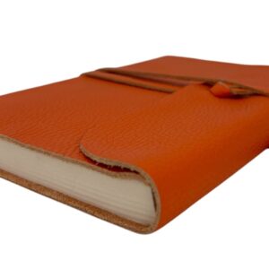 Beyond Joy Genuine Orange Italian Leather Cover Journals  6″x8.5″ - Image 3