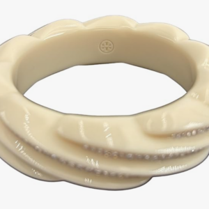 Alternative view of Tory Burch Crystal Resin Bangle Ivory One Size