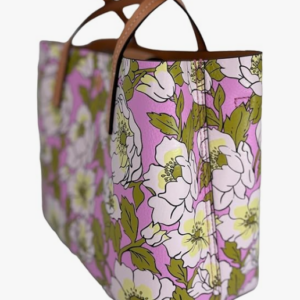 Tory Burch Blake Printed Small Tote Bold Flowers Combo E Pink Green Purple - Image 3