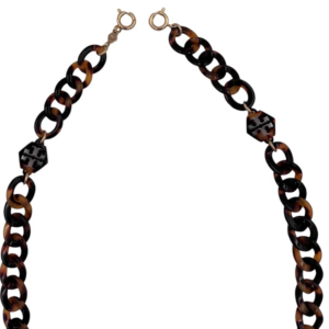 Alternative view of Tory Burch Resin Face Mask Chain Tortoise