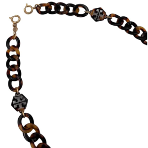 Tory Burch Resin Face Mask Chain Tortoise - Image 5