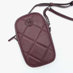 Tory Burch Willa Soft Quilt Phone Crossbody 139305 Claret 639 - Image 6