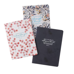Christian Art Gifts Scripture Notebook Set All Things Through Christ Philippians