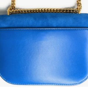 Tory Burch Emerson Suede Flap Adjustable shoulder Bag 139586 Gentian 488 - Image 4
