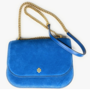 Tory Burch Emerson Suede Flap Adjustable shoulder Bag 139586 Gentian 488 - Image 6