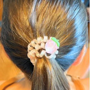 Alternative view of 3 sets of Peach Design Duck Bill Clips/Alligator Clips, Spiral/Coil/Phone Cord