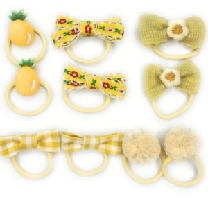 40 pcs of SMALL Cute Hair Ties in 10 Green, 10 Pink, 10 Lemon, 10 Golden Yellow - Image 3