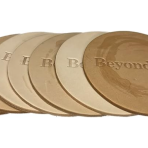 Vachetta Leather Coaster 4 Pack 100% Un-Dyed Natural Full-Grain Leather 4" Round - Image 3