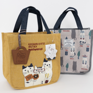 Kusuguru Japan Signature Embroidered Cat 3 Way Canvas Bag Gray - Image 4