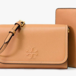 Tory Burch Thea Pebbled Leather With Gold-tone Hardware Crossbody & Wallet