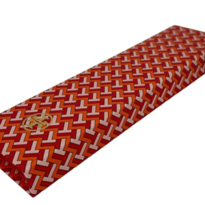 Tory Burch Patterned Lead Pencil Set of 6, Red and White Chevron Design (Orange) - Image 5