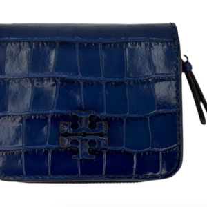 Tory Burch Thea Embossed Bi Fold Wallet Royal Navy