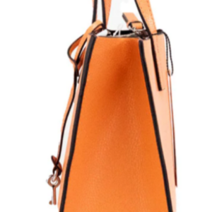Alternative view of MARC JACOBS MINI GRIND Melon Coral Orange Silver Hardware SMALL TOTE