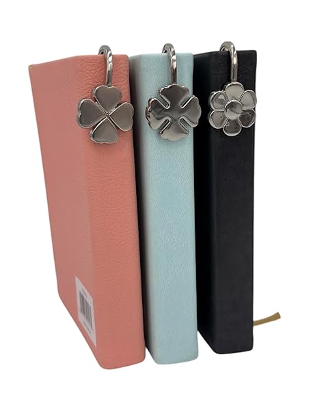 Beyond Joy, 3 Bookmarks as a 1 Set: 1 Clover, 1 Daisy, and 1 Small Flower in Polished Stainless Steel. Book Lovers' Must Have. - Image 3