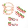 Beyond Joy 3 sets of Peach Design Duck Bill Clips/Alligator Clips, Spiral/Coil/Phone Cord Hair ties, and Barretts/Snap Hair Clips: PEACH Party