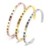 Beyond Joy "Balto & Gus: Cuff Bangle Bracelet Plated with 14k Gold, Silver, and Rose Gold in Stainless Steel w Cute Enamel Paw Design in Green, Yellow, Red, and Black (ALL3)