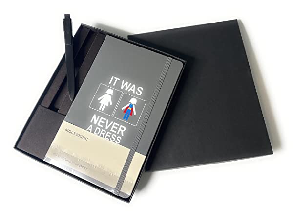 Beyond Joy Grey Hard Cover Ruled Notebook & Go Pen Bundle 240 Lined Pages, Acid - Free Paper, Large 5 x 8.25" It was never a dress!! - Image 6