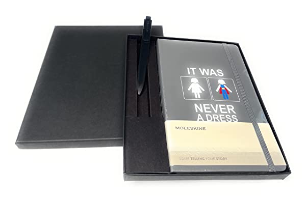 Beyond Joy Grey Hard Cover Ruled Notebook & Go Pen Bundle 240 Lined Pages, Acid - Free Paper, Large 5 x 8.25" It was never a dress!!
