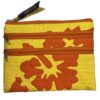 Beyond Joy Hawaiian Hand Sewn Quilt 3 zipper Hibiscus Cosmetic Pouch bag Machine Finished 7.5" x 5.5" Multi-Colors: Yellow