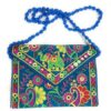 Beyond Joy Hippie YaYo Clutch/Crossbody Bag, Handmade Multi-color Boho & Hippie Style w Embroidery on Unique Tribal Fabric (Hot Pink)
