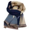 Beyond Joy Pashmina/Cashmere Substitute 100% Acrylic Shawl Scarf w Double sided Colors w 2 XL Color Block Geo (Blue)