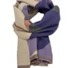 Beyond Joy Pashmina/Cashmere Substitute 100% Acrylic Shawl Scarf w Double sided Colors w 2 XL Color Block Geo (Purple)