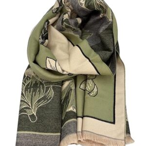 Beyond Joy Pashmina/Cashmere Substitute 100% Acrylic Shawl Scarf w Double sided Colors w 2 XL Gardenia Green & Beige