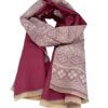Beyond Joy Pashmina/Cashmere Substitute 100% Acrylic Shawl Scarf w Double sided Colors w 2 XL Nordic Winter Pattern Magenta & Pink