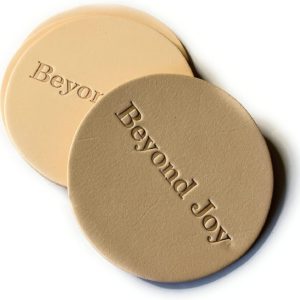 Beyond Joy Vachetta Leather Coaster 4 Pack 100% Un-Dyed Natural Full-Grain Leather 4" Round: Stash's Funtime