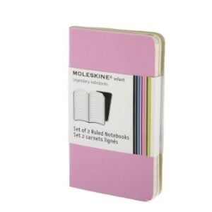 By Moleskine Moleskine Volant Notebook (Set of 2 ), Extra Small, Ruled, Pink Magenta, Magenta, Soft Cover (2.5 x (Ntb)