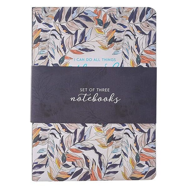 Christian Art Gifts Scripture Notebook Set All Things Through Christ Philippians 4:13, Jeremiah 29:11, Proverbs 3:5 Bible Verses - Image 3