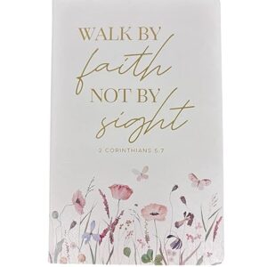 Eccolo Christian Blank Journal Notebook with Bible Verses Walk By Faith Not By Sight. 2 Corinthians 5:7"