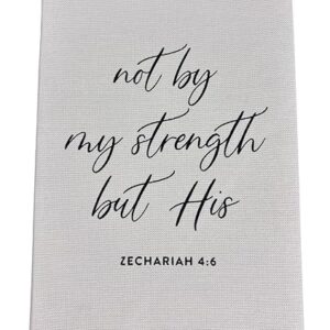 Eccolo Christian Blank Notebook with Bible Verses Not by my strength but His Zechariah 4:6"