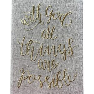 Eccolo Christian Blank Notebook with Bible Verses With God All Things Are Possible.