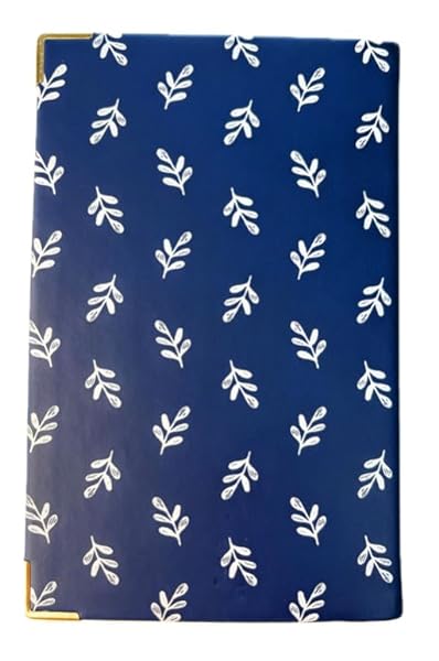 Eccolo Daily Prayer Journal With 365 Bible Verses To Inspire You All Year Long, Navy Blue with White leaves with metal conner protectors - Image 3
