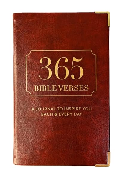 Eccolo Daily Prayer Journal With 365 Bible Verses To Inspire You Each & Every Day, Brown with metal conner protectors