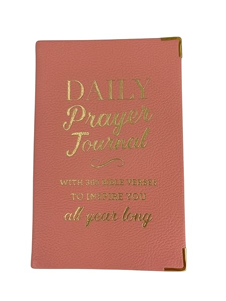 Eccolo "Daily Prayers Journal With 365 Bible Verses To Inspire You All Year Long Coral Pink Color with Metal Protector Corner