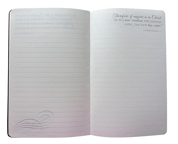 Eccolo Faux Leather Christian Blank Notebook with Bible Verses The Lord Himself Goes Before You and Will Be With You; He Will Never Leave You Nor Foresake You. Deutheronomy 31:8" - Image 4