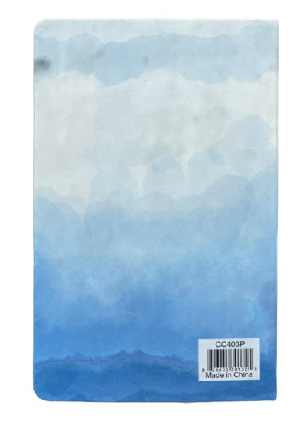 Eccolo "LIFE IS FRAGILE, HANDLE WITH PRAYER, HANDLE WITH PRAYER" Sky Ocean Blue Water paint design Christian Blank Journal Notebook with Bible Verses - Image 3