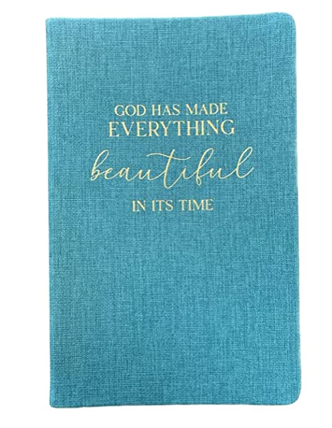 Eccolo "God Has Made Everything Beautiful in Its Time Blank Christian Journal Notebook Turquoise hard Cover
