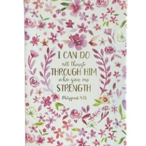 Eccolo "I CAN DO ALL THINGS THROUGH HIM WHO GIVE ME STRENTH" Philippians 4:13 Christian bible versed blank journal notebook