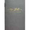 Eccolo Pocket Pen Journal Be Still and Know I Am God, 192 Lined Page Super Flexible Notebook, 7.5" x 4.5", Pen Included, Gray with Gold Pen